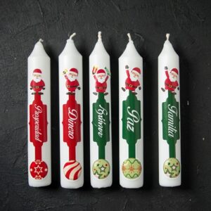 Kit De 30 Stickers Para Velitas Santa Claus